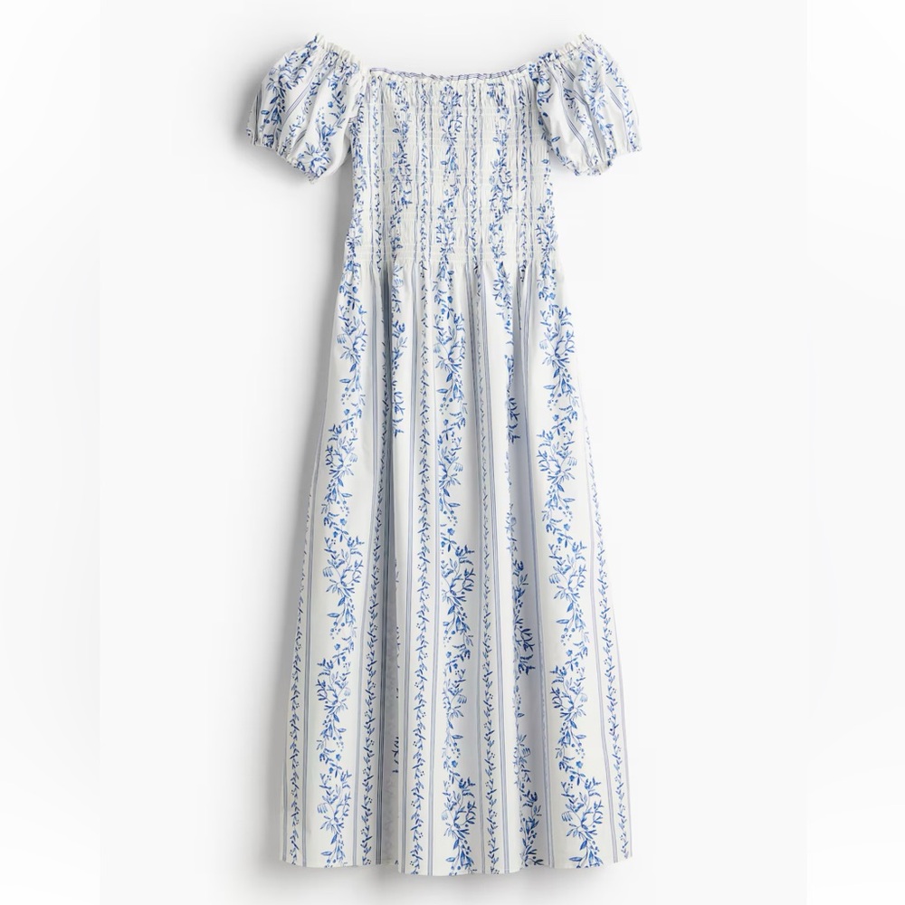 H&M Off-The-Shoulder Poplin Dress